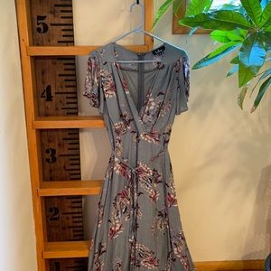 Lulus slate blue floral maxi